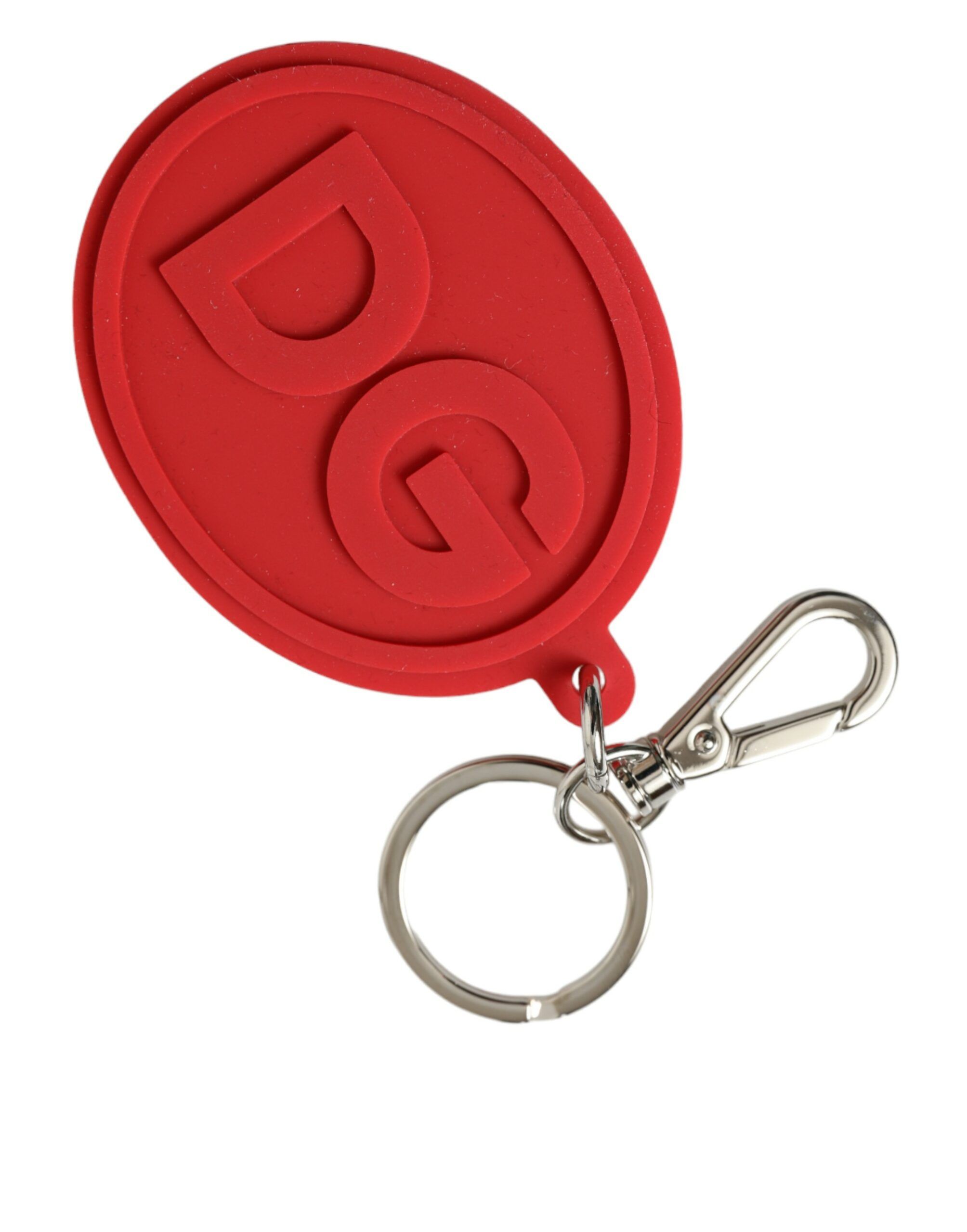 Rubber DG Logo Silver Brass Metal Keyring Women's Keychain - Dolce & Gabbana - Modalova