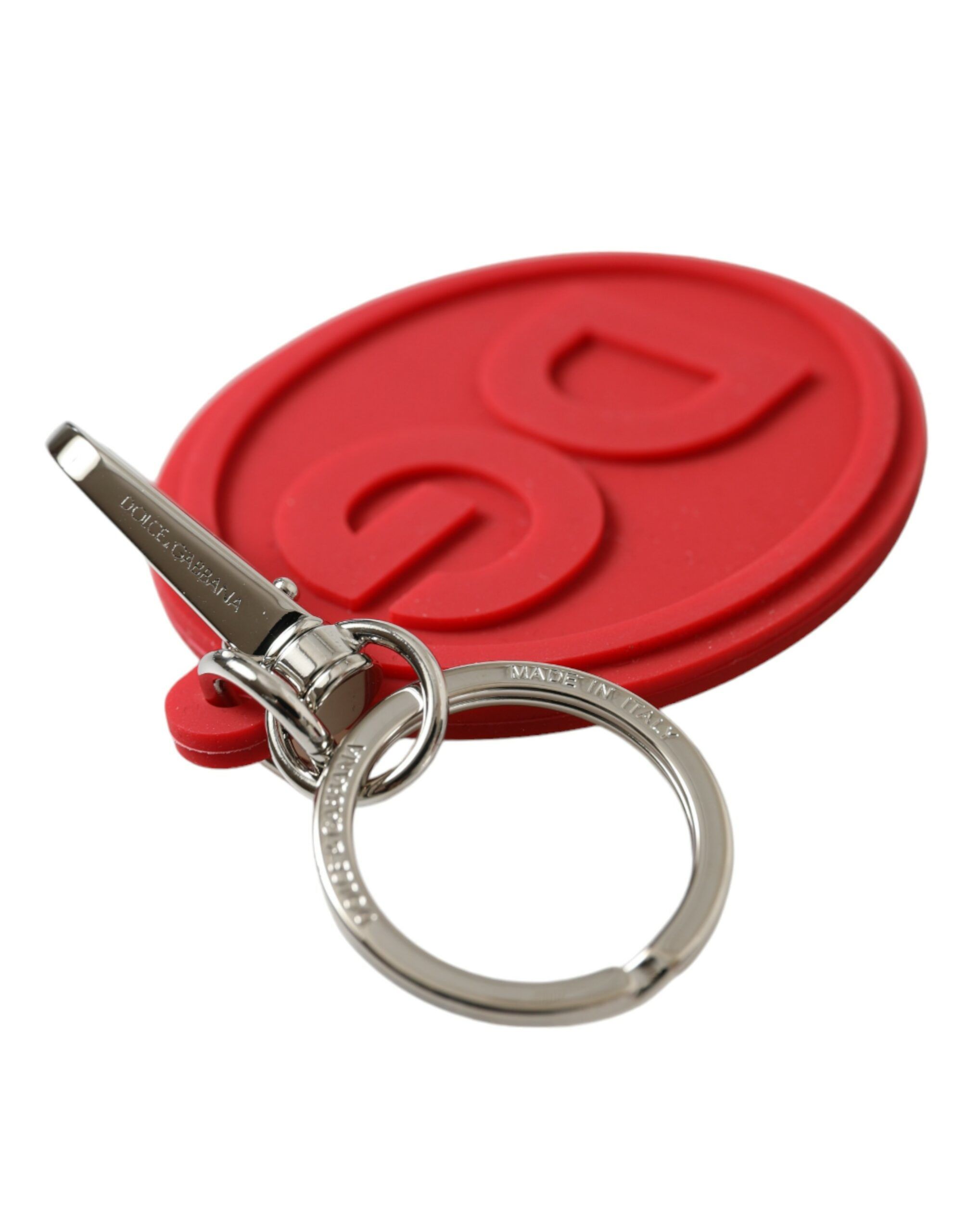 Rubber DG Logo Silver Brass Metal Keyring Women's Keychain - Dolce & Gabbana - Modalova