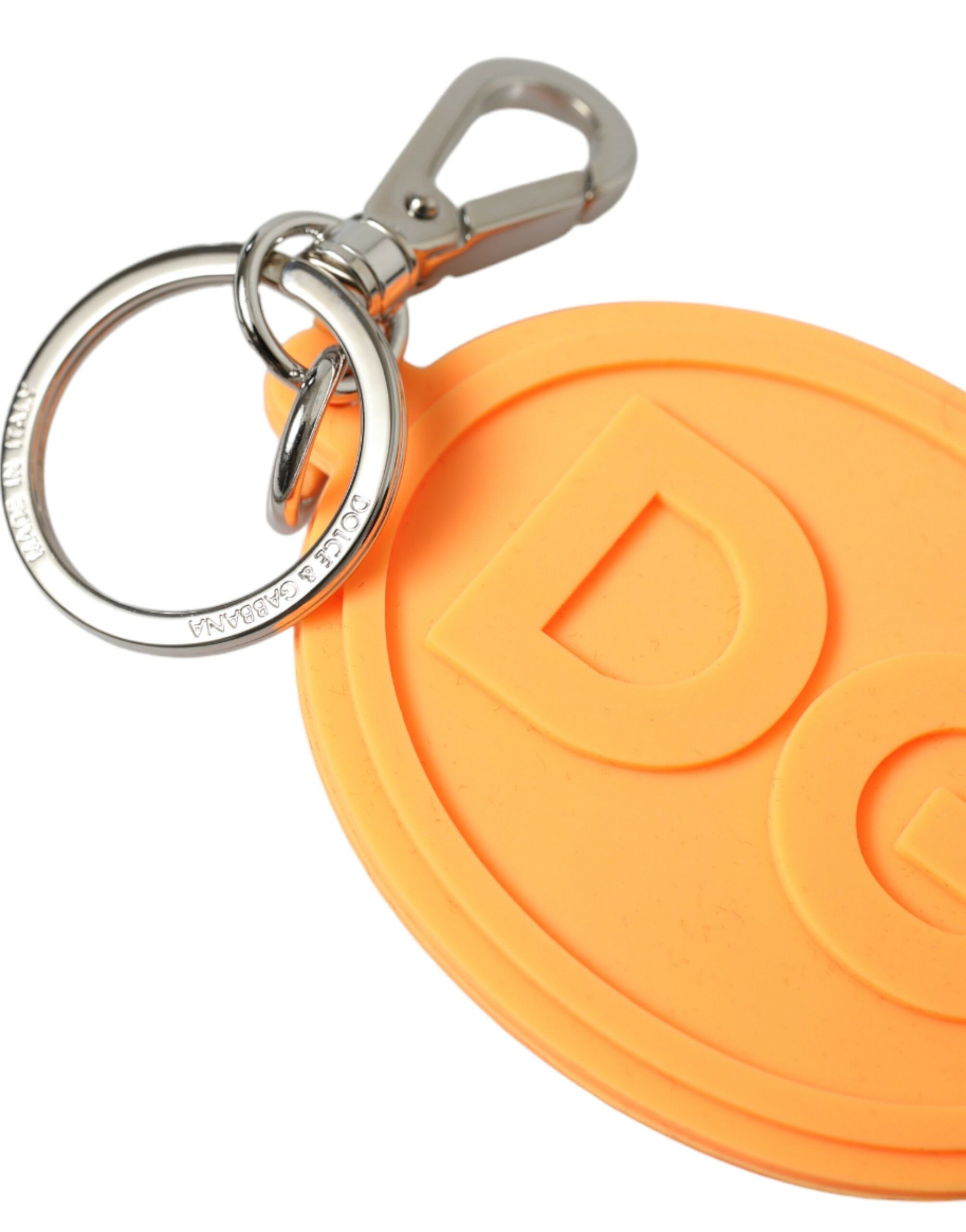 Rubber DG Logo Silver Brass Metal Keyring Women's Keychain - Dolce & Gabbana - Modalova
