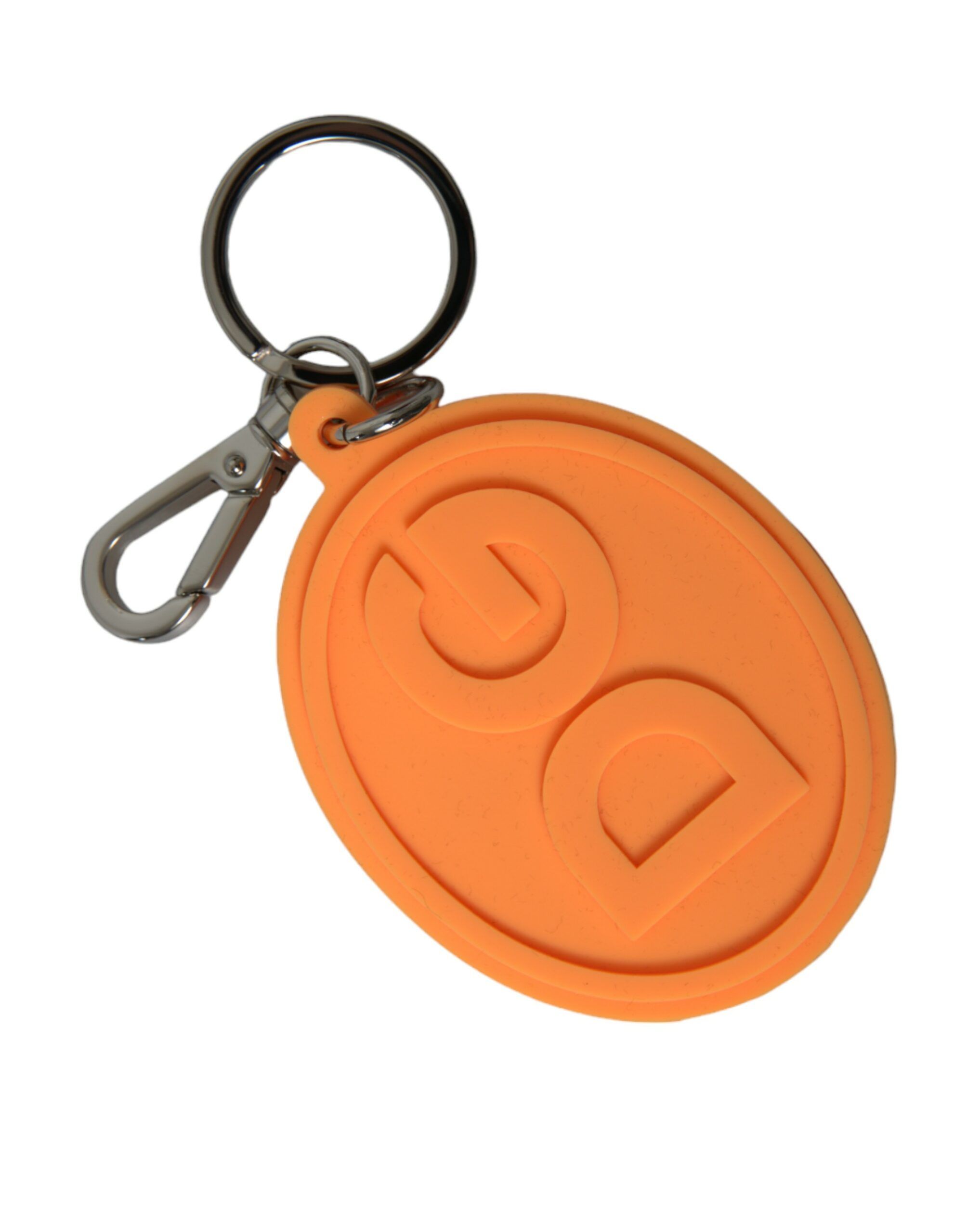 Rubber DG Logo Silver Brass Metal Keyring Women's Keychain - Dolce & Gabbana - Modalova