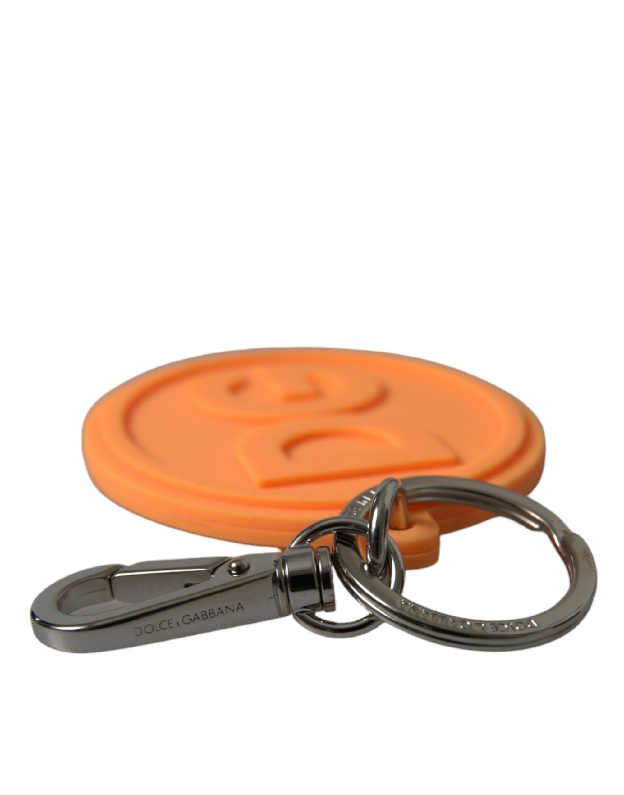 Rubber DG Logo Silver Brass Metal Keyring Women's Keychain - Dolce & Gabbana - Modalova