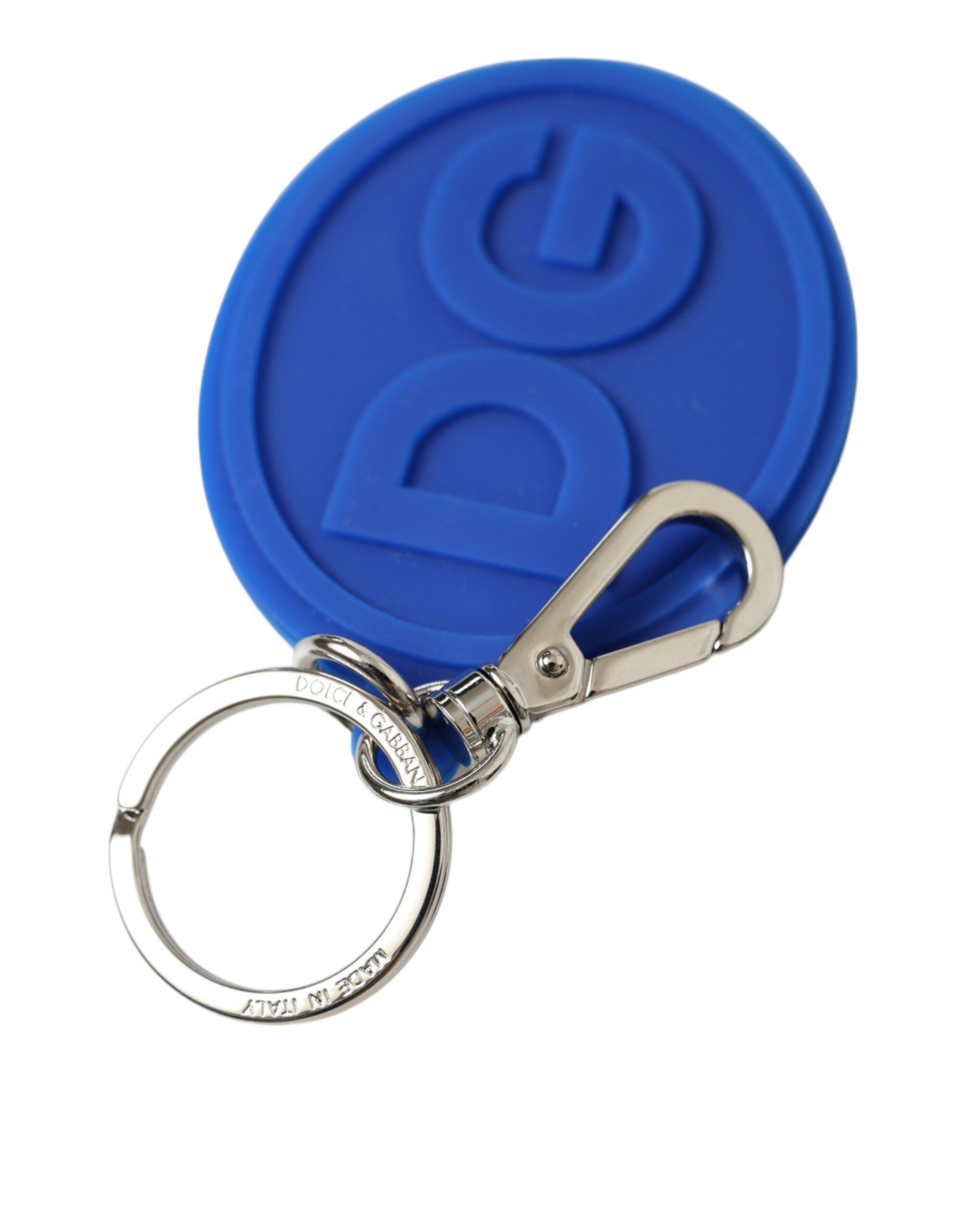Rubber DG Logo Silver Brass Metal Keyring Women's Keychain - Dolce & Gabbana - Modalova