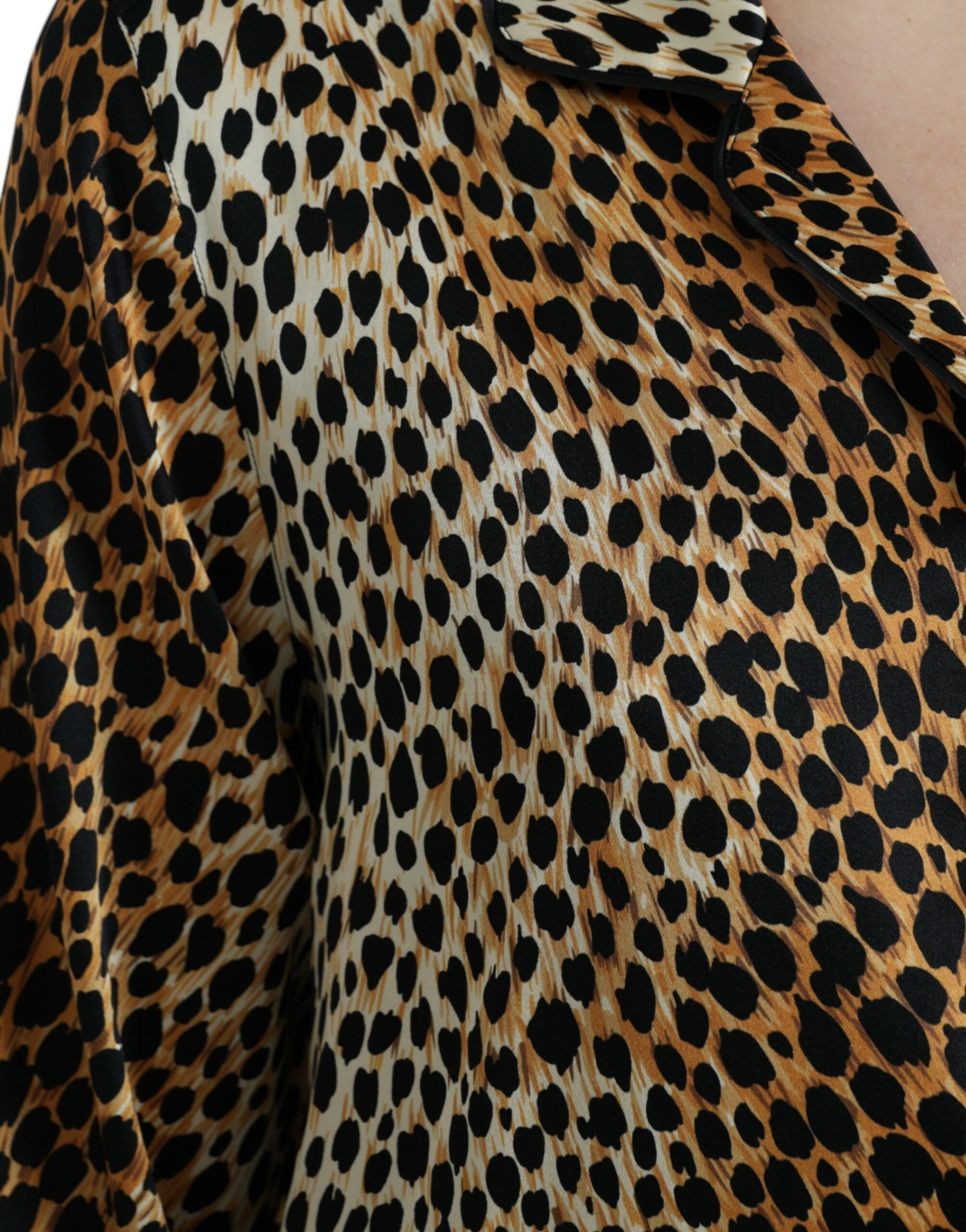 Leopard Print Long Sleeves Blouse Women's Top - Dolce & Gabbana - Modalova