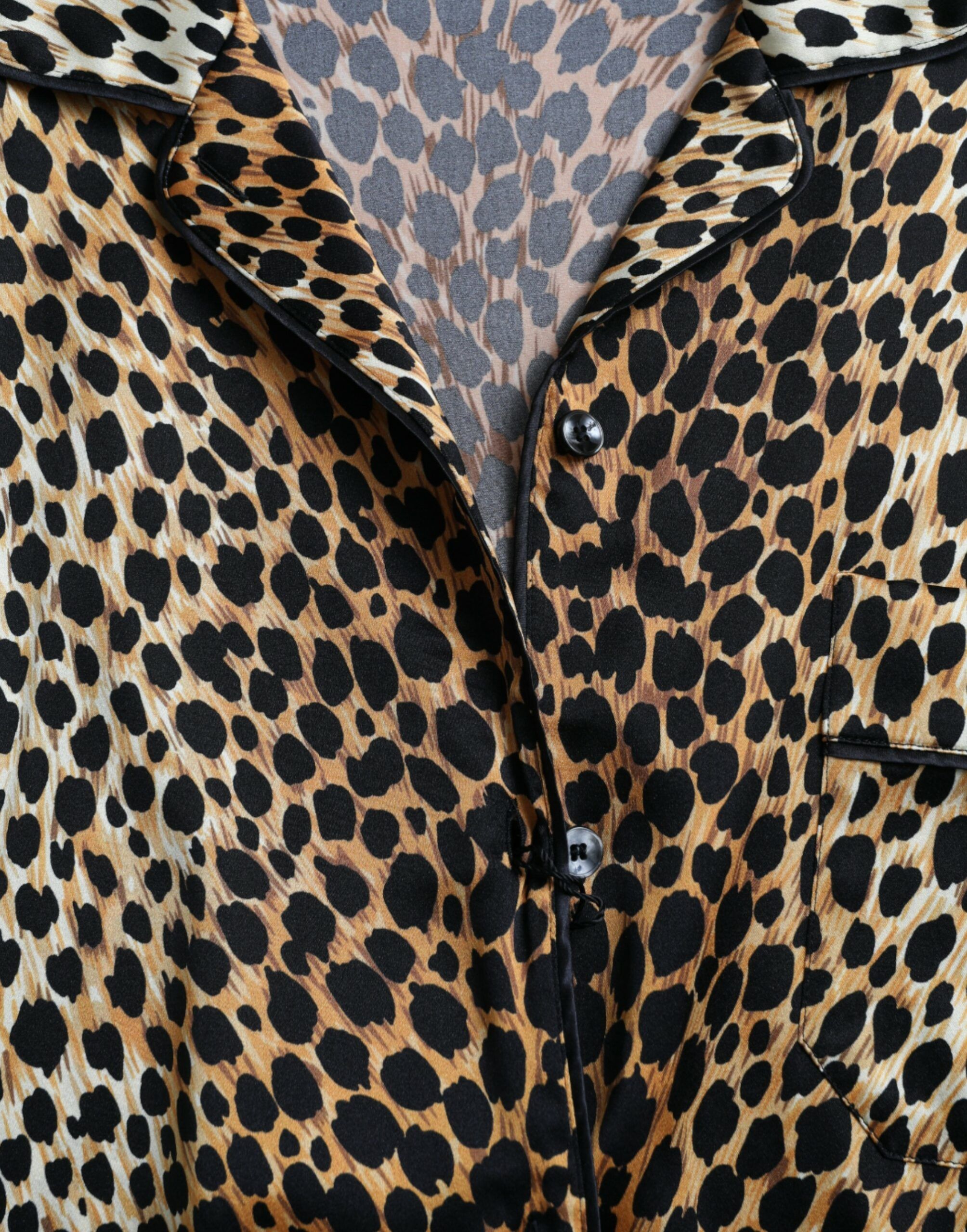 Leopard Print Long Sleeves Blouse Women's Top - Dolce & Gabbana - Modalova