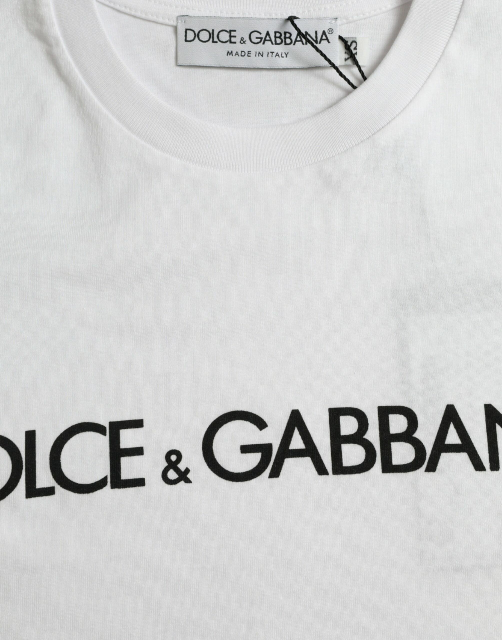 Logo Print Cotton Crew Neck Men's T-shirt - Dolce & Gabbana - Modalova