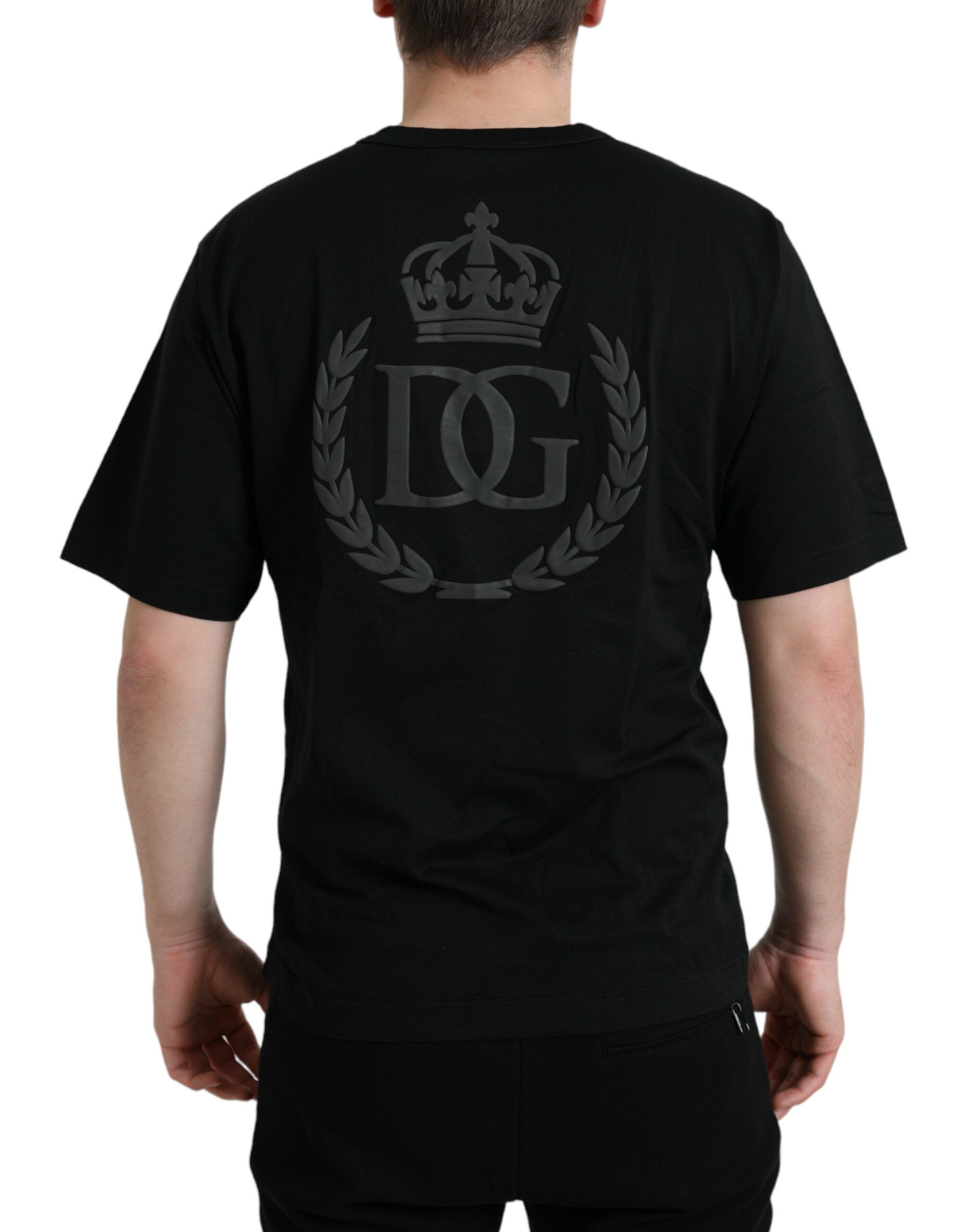 Logo Embossed Crew Neck Short Sleeves Men's T-shirt - Dolce & Gabbana - Modalova