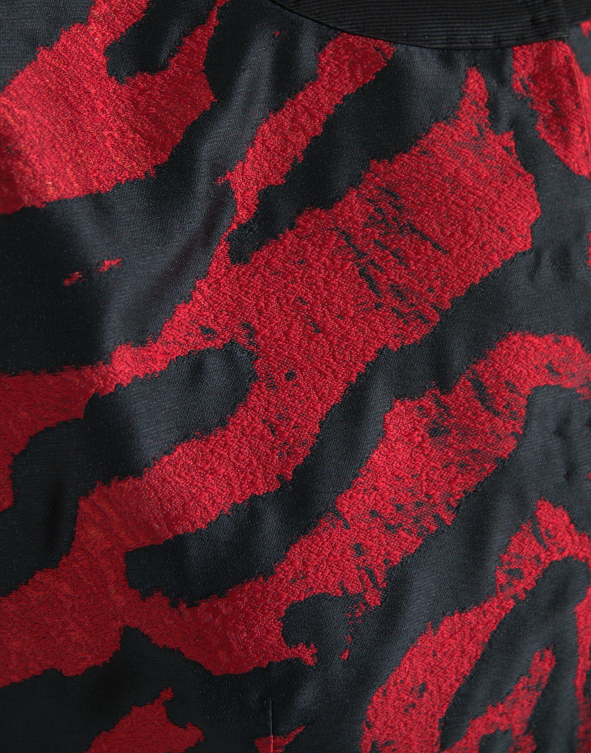 Black Red Patterned Cropped Coat Women's Jacket - Dolce & Gabbana - Modalova