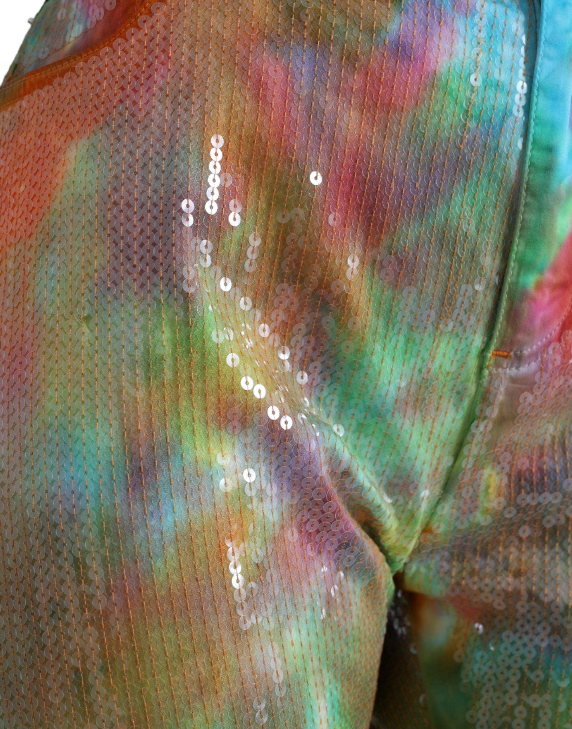 Tie Dye Sequined High Waist Cropped Women's Pants - Dolce & Gabbana - Modalova