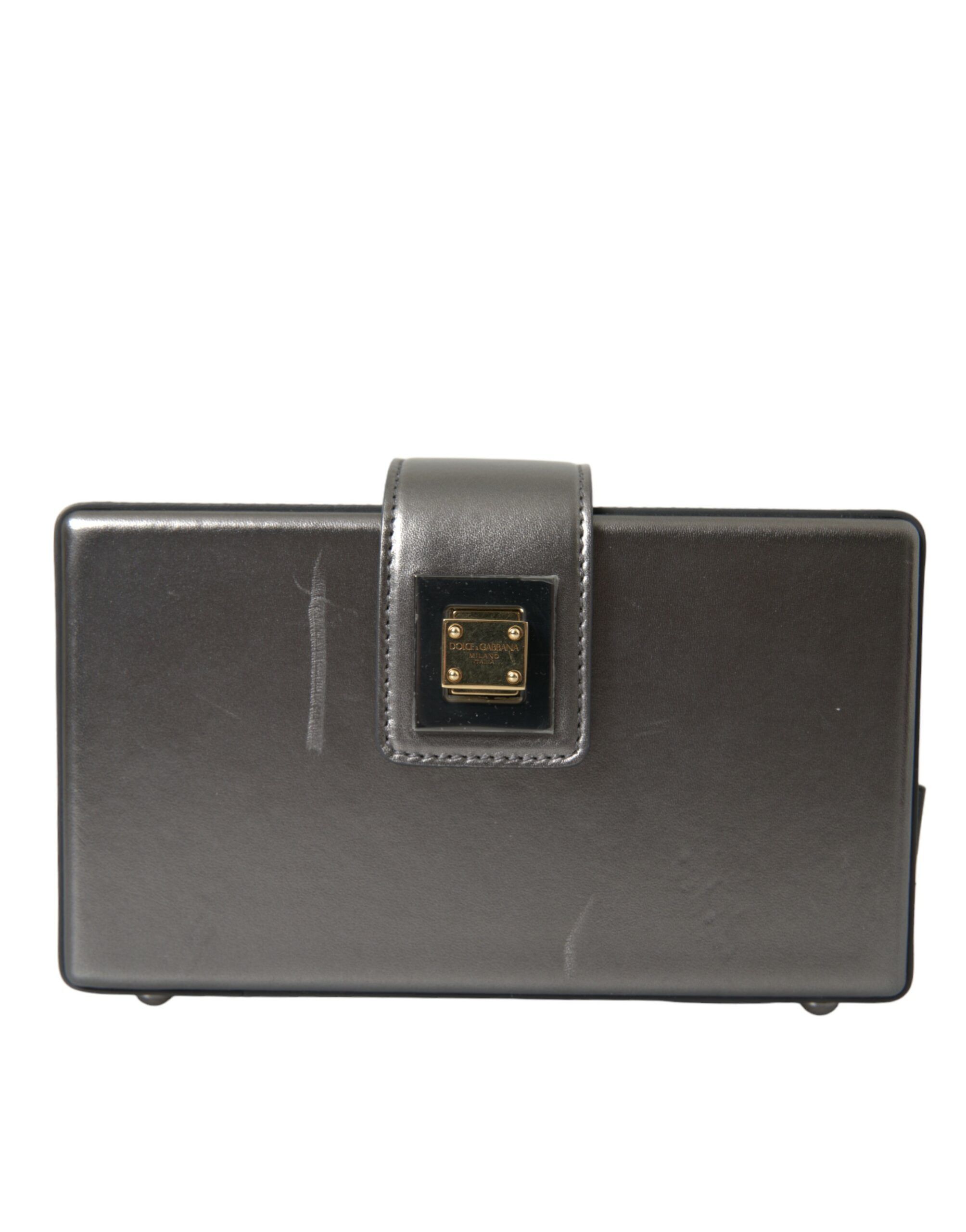 Metallic Gray Calfskin Leather DG BOX Shoulder Men's Bag (Pre-Owned) - Dolce & Gabbana - Modalova