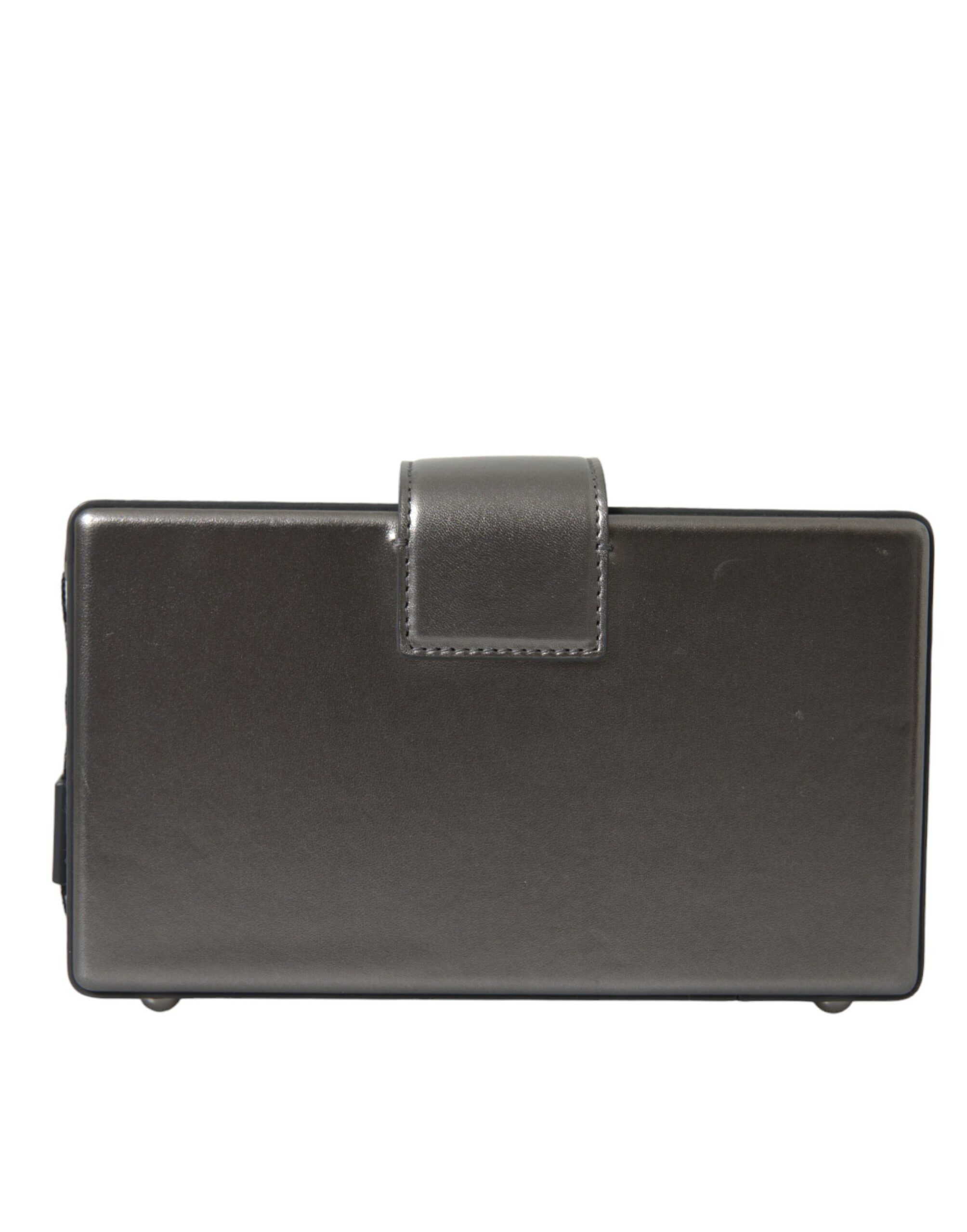 Metallic Gray Calfskin Leather DG BOX Shoulder Men's Bag (Pre-Owned) - Dolce & Gabbana - Modalova