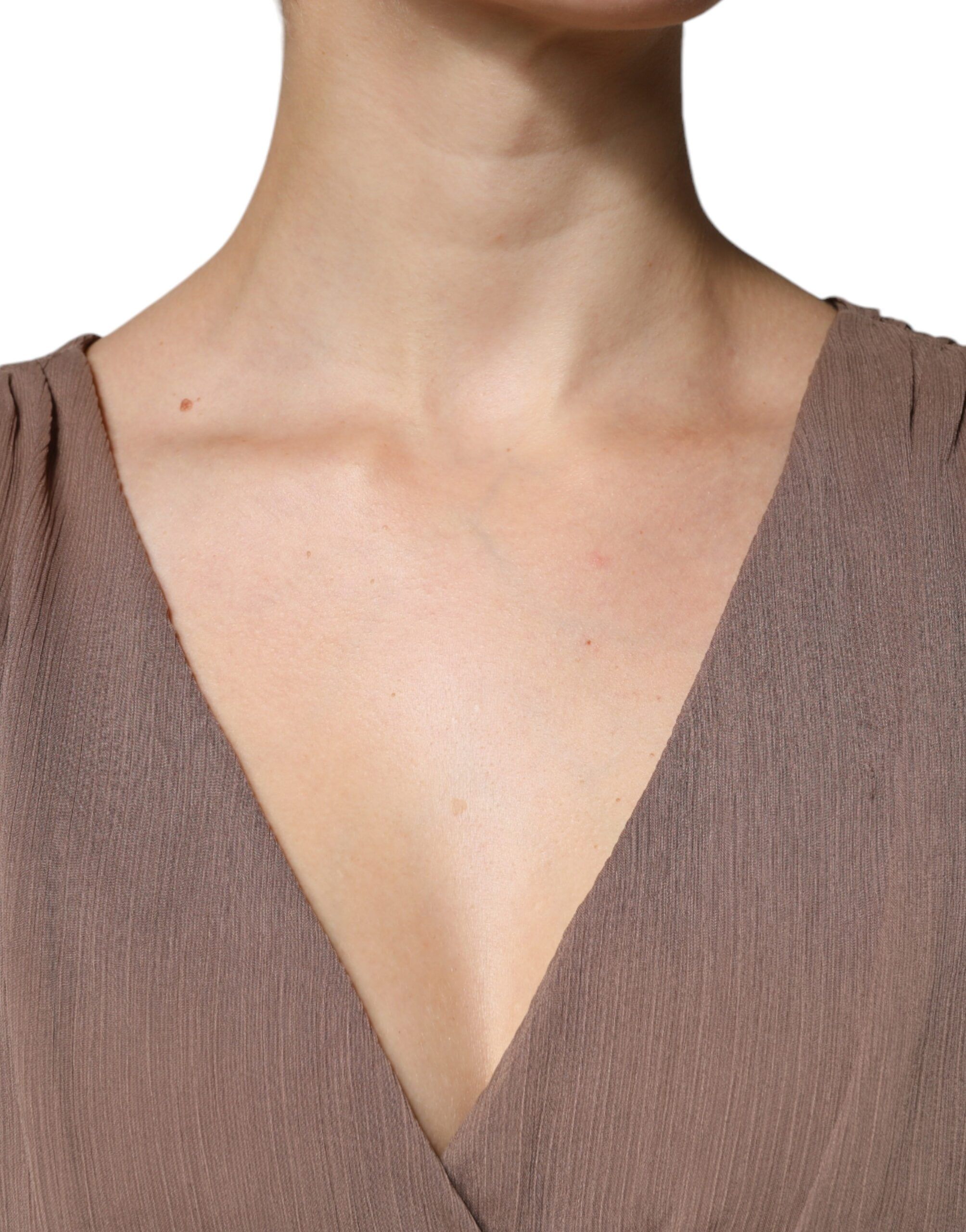 Sleeveless Deep V-neck A-line Long Maxi Women's Dress (Pre-Owned) - Peserico - Modalova