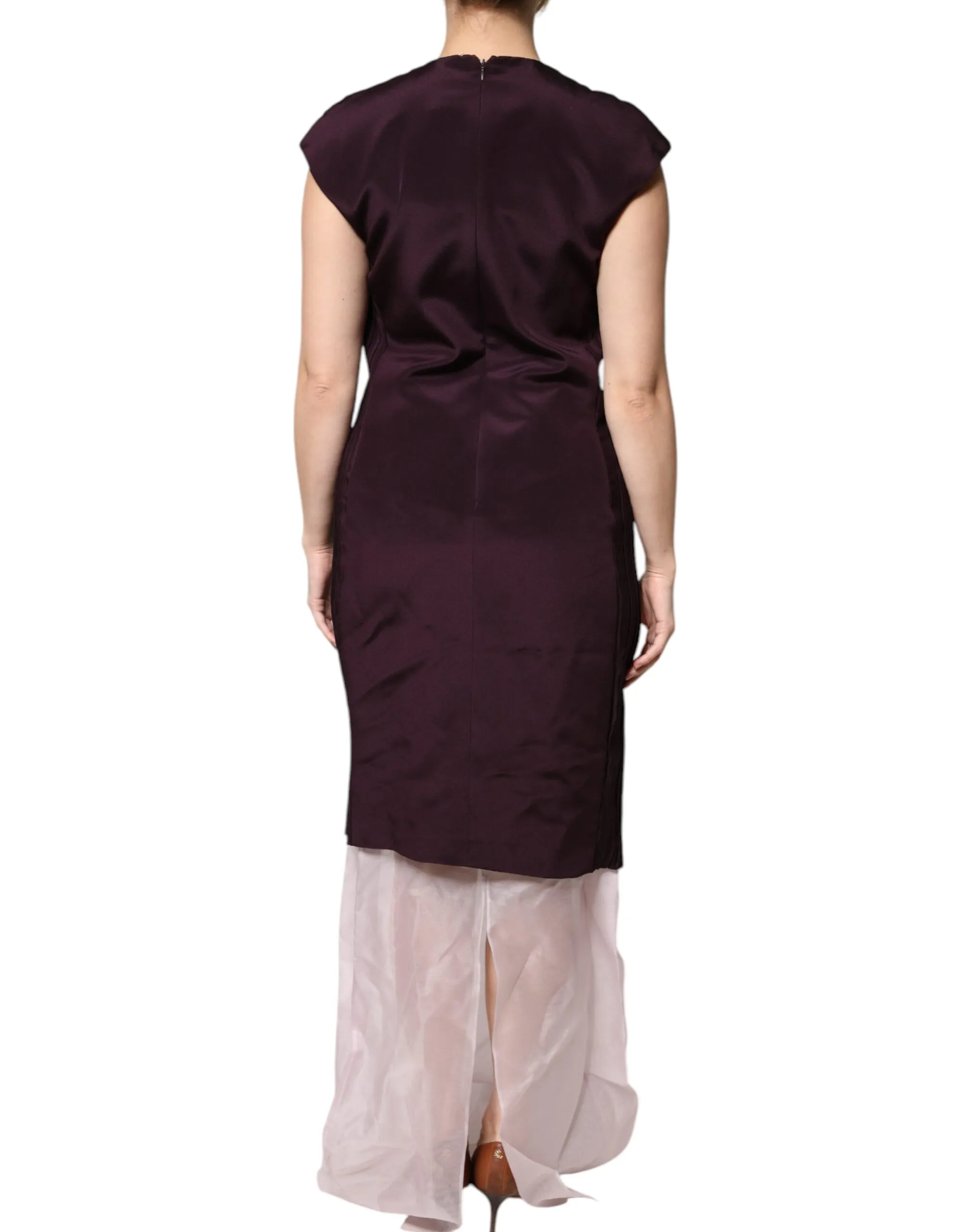 Silk Short Sleeves Sheath Maxi Women's Dress - Barbara Casasola - Modalova