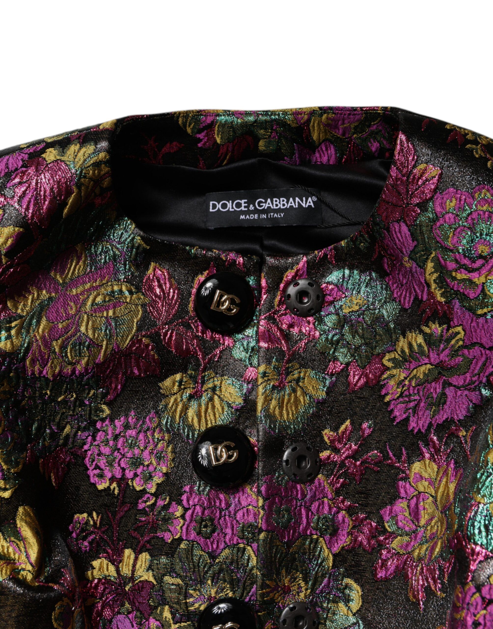 Floral Jacquard Cropped Women's Jacket - Dolce & Gabbana - Modalova