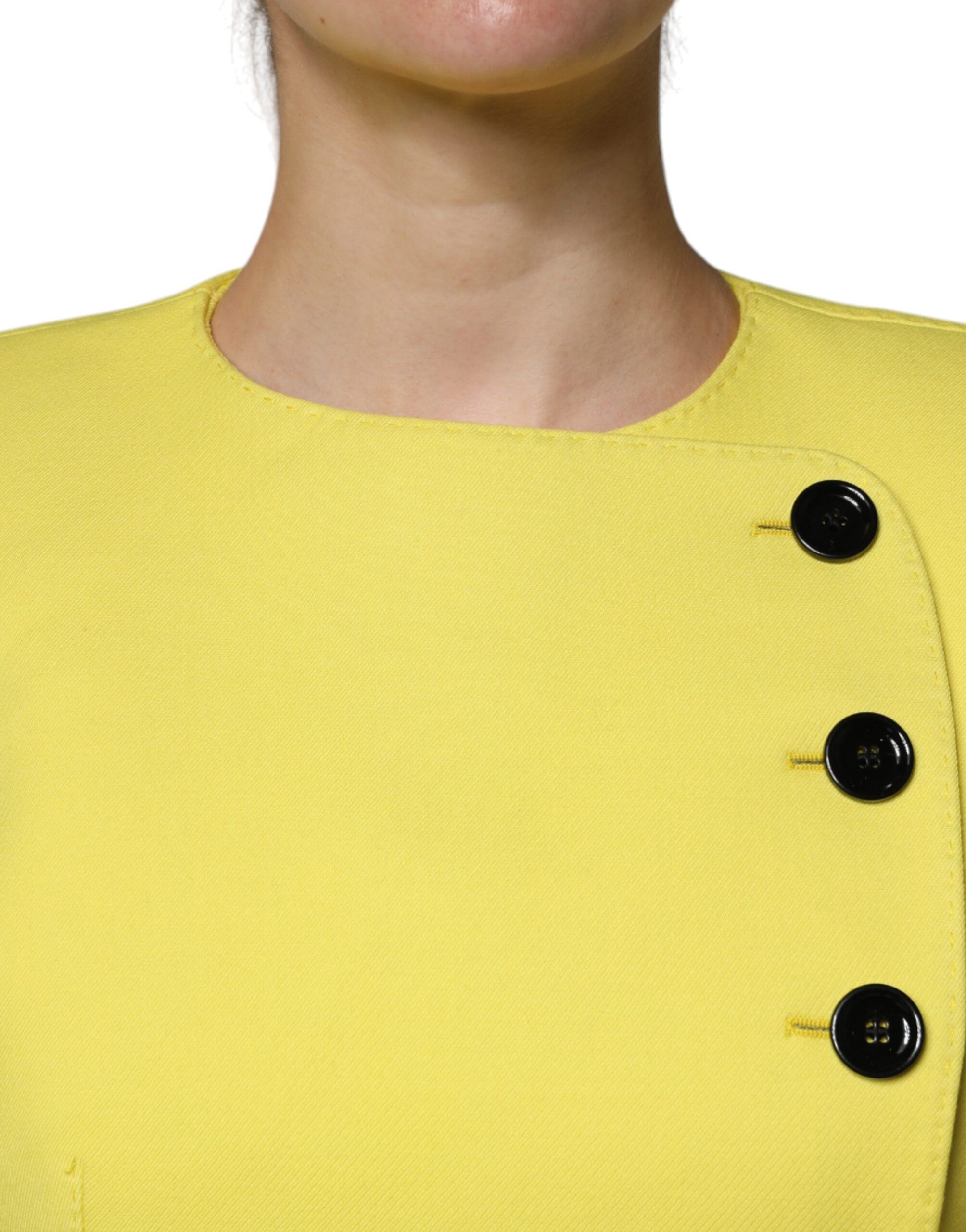 Lemon Wool Long Sleeves Cropped Coat Women's Jacket - Dolce & Gabbana - Modalova