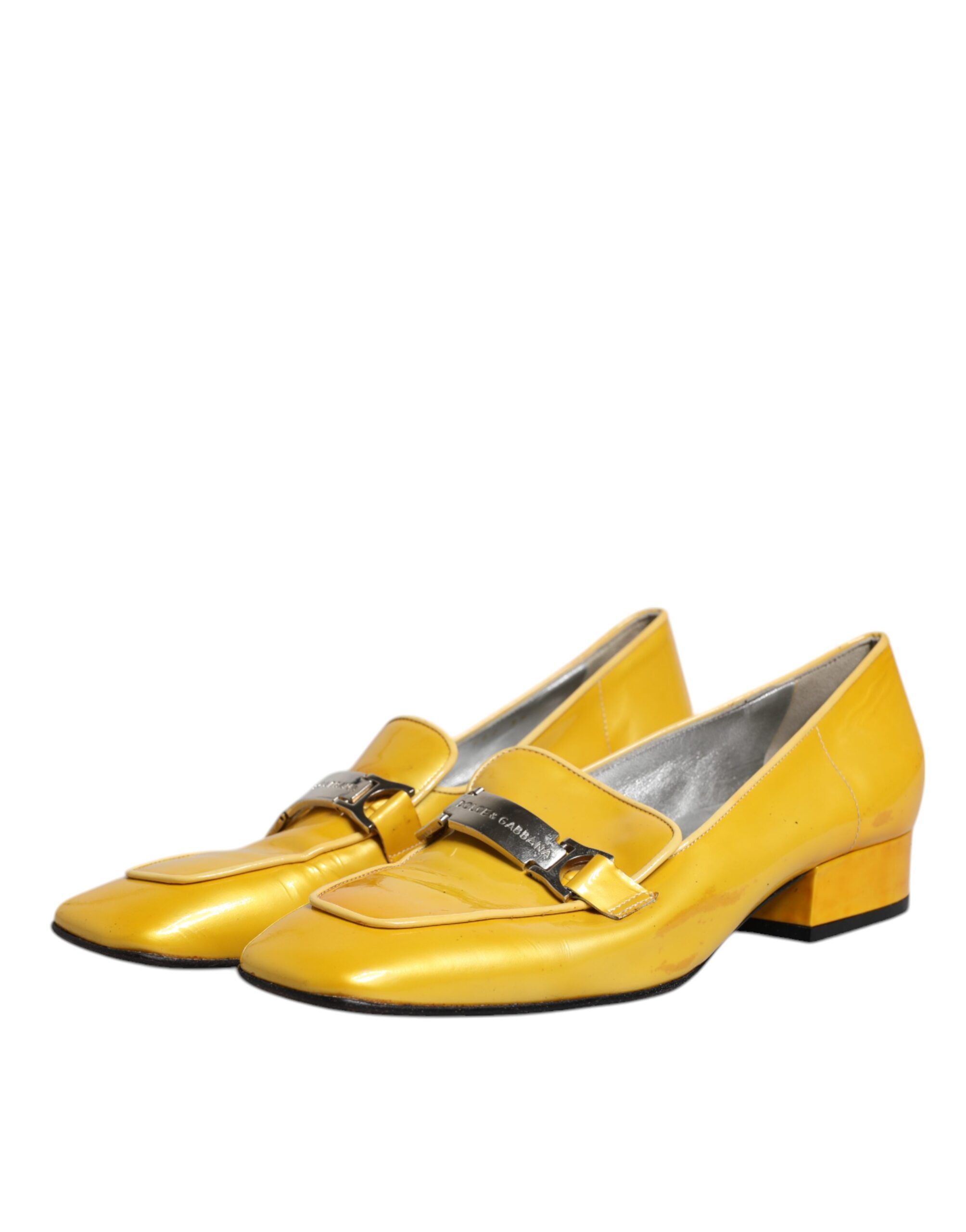 Leather Logo Plaque Slip On Mocassin Women's Shoes (Pre-Owned) - Dolce & Gabbana - Modalova