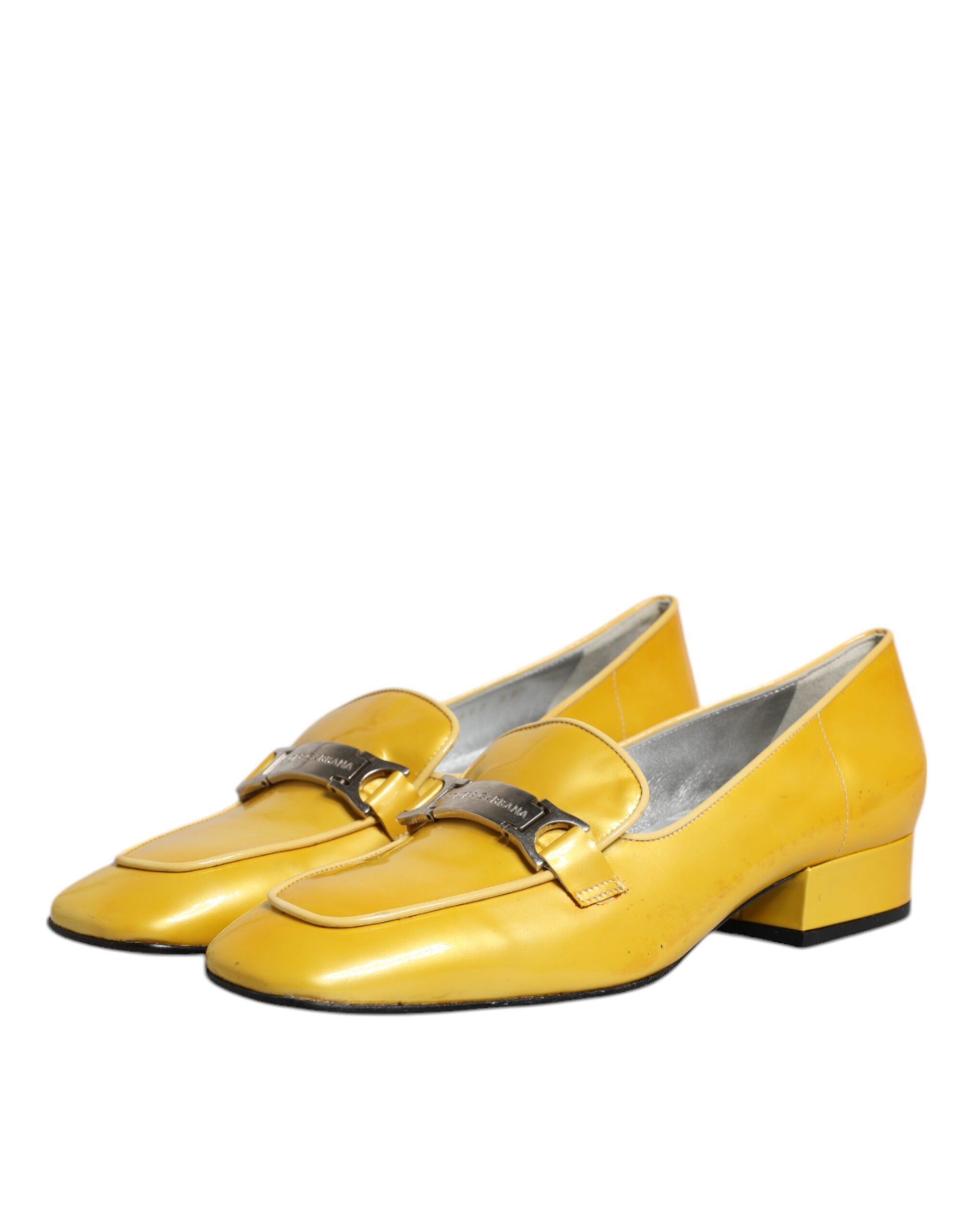 Leather Logo Plaque Slip On Mocassin Women's Shoes (Pre-Owned) - Dolce & Gabbana - Modalova