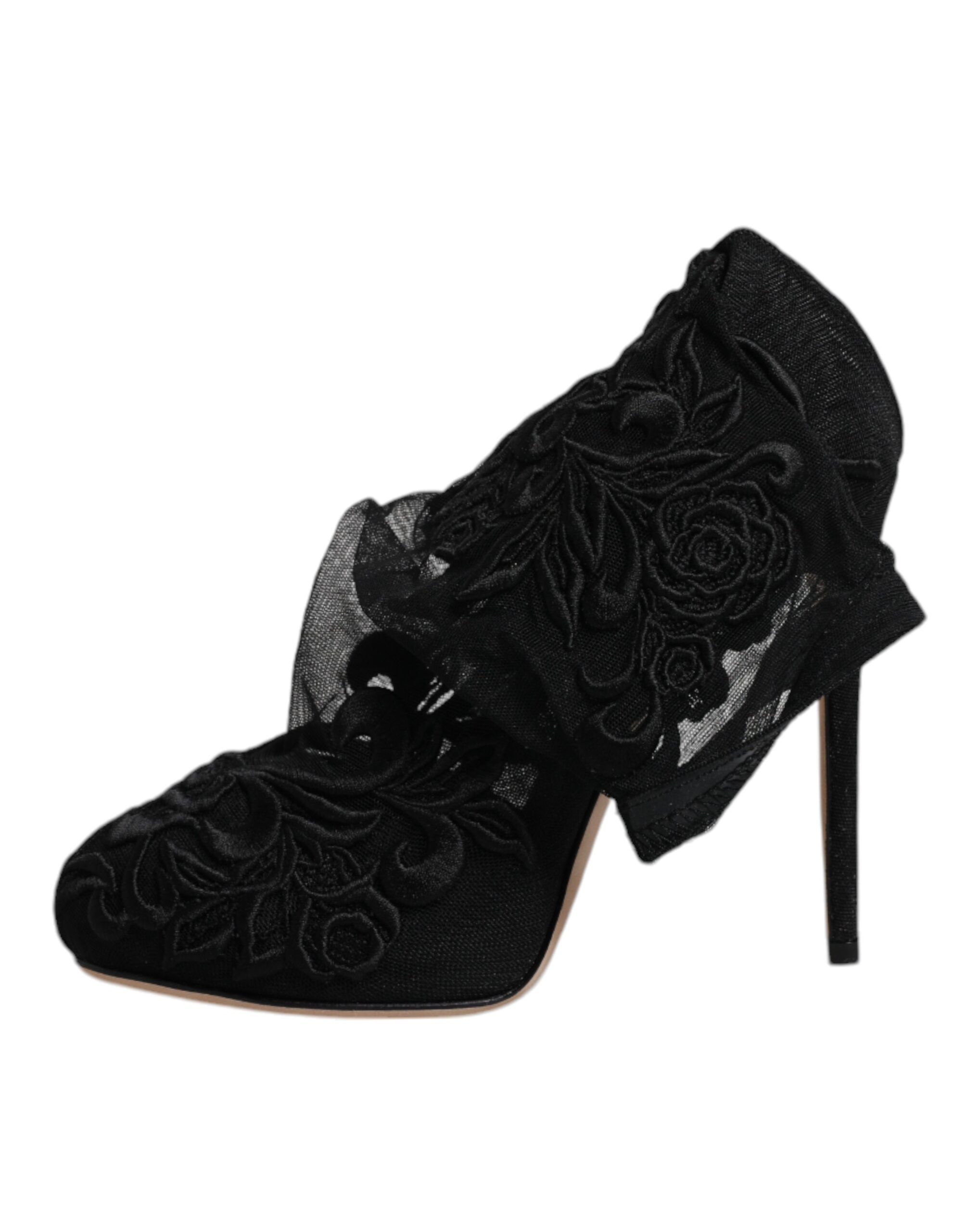 Tulle Stretch Heels Mid Calf Boots Women's Shoes (Pre-Owned) - Dolce & Gabbana - Modalova