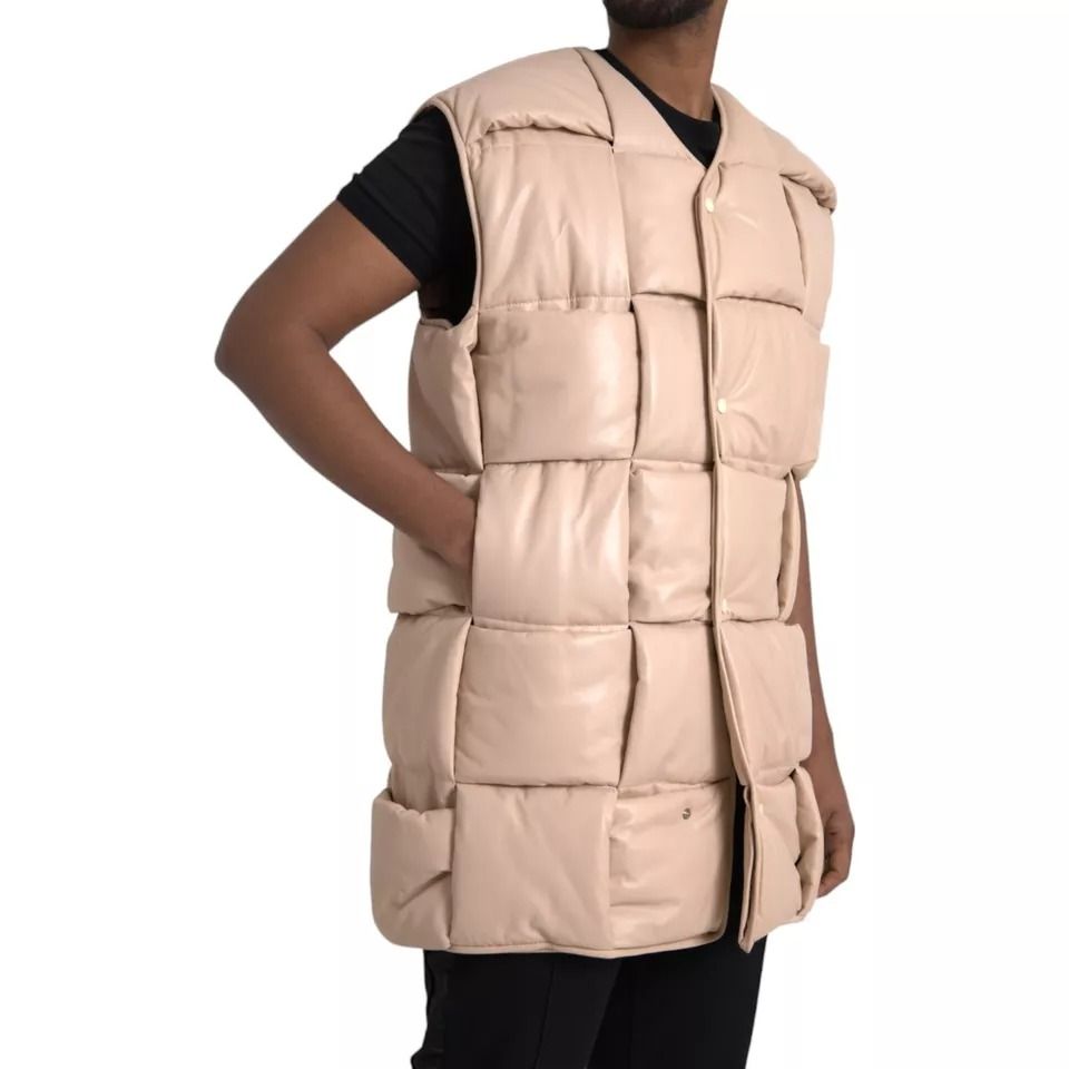 Quilted Sleeveless Calf Leather Men's Jacket - Bottega Veneta - Modalova