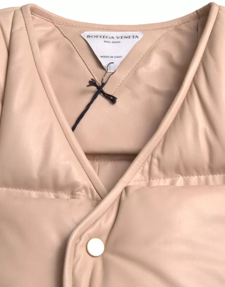 Quilted Sleeveless Calf Leather Men's Jacket - Bottega Veneta - Modalova