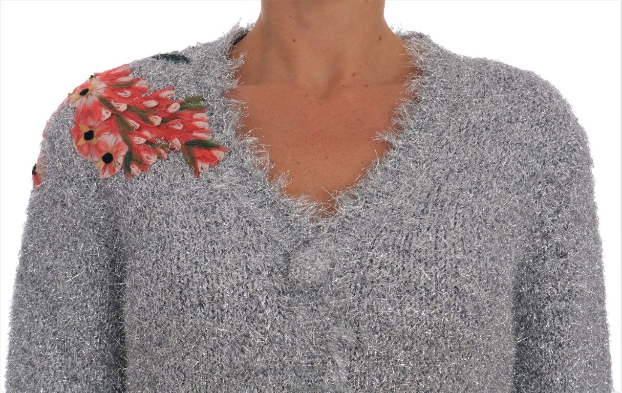 Cardigan Floral Applique Women's Sweater - Dolce & Gabbana - Modalova