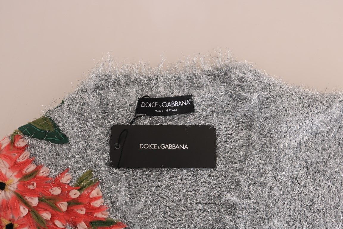 Cardigan Floral Applique Women's Sweater - Dolce & Gabbana - Modalova