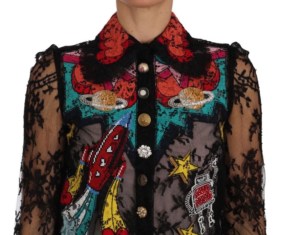 Lace Crystal SPACE Women's Shirt - Dolce & Gabbana - Modalova
