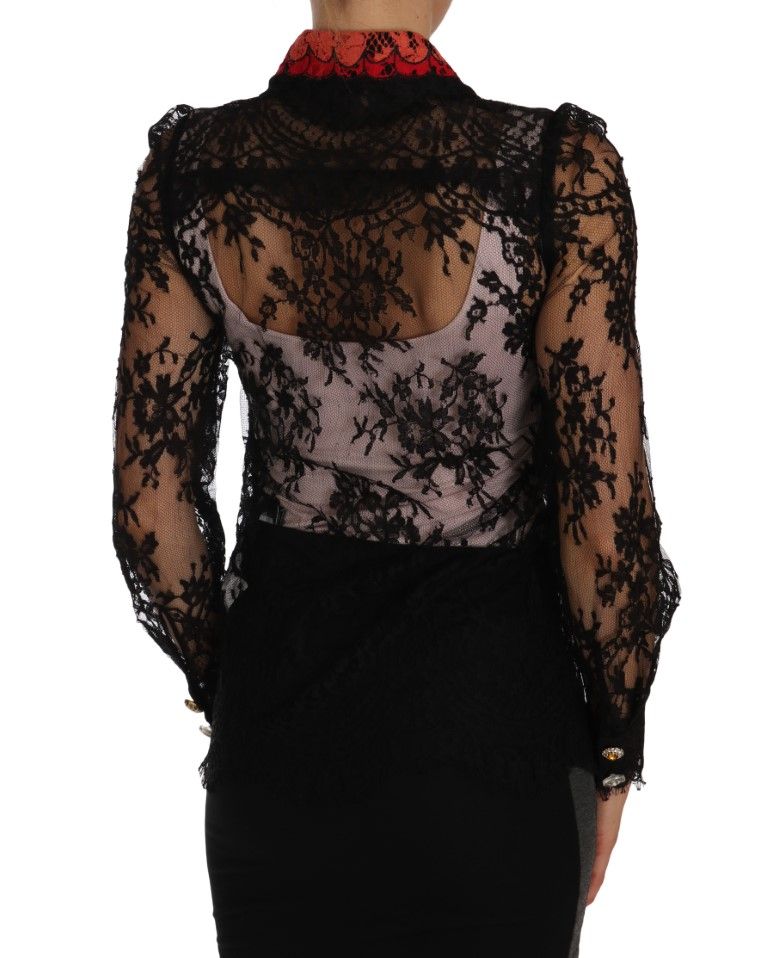 Lace Crystal SPACE Women's Shirt - Dolce & Gabbana - Modalova