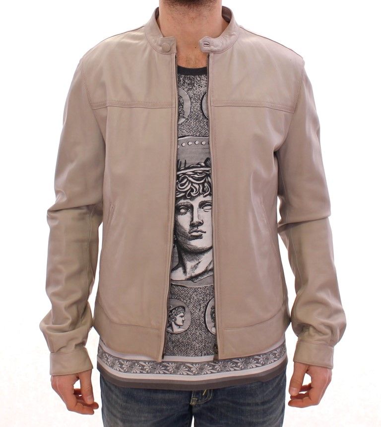Leather Jacket Biker Men's Coat - Dolce & Gabbana - Modalova