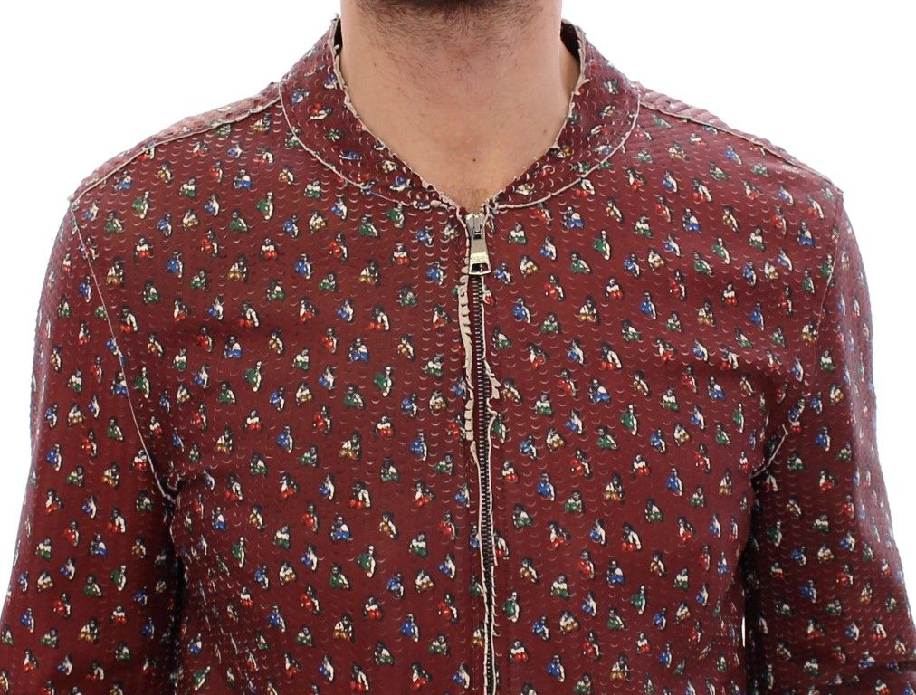 Leather Boxer Print Jacket Men's Coat - Dolce & Gabbana - Modalova