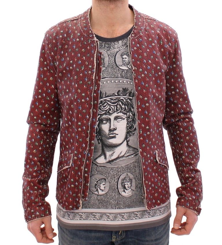 Leather Boxer Print Jacket Men's Coat - Dolce & Gabbana - Modalova
