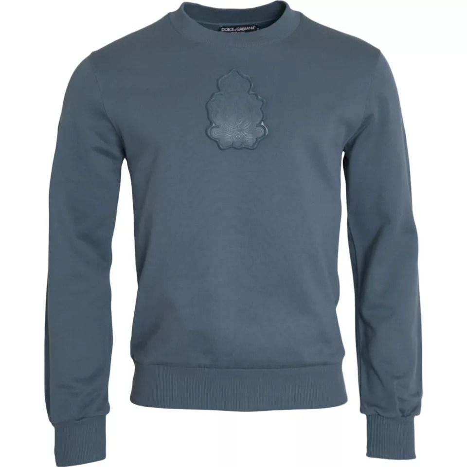 Cotton Logo Patch Crew Neck Men Pullover Men's Sweater - Dolce & Gabbana - Modalova