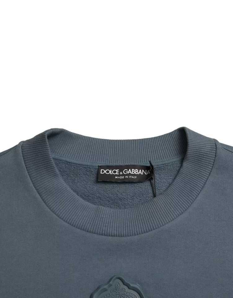 Cotton Logo Patch Crew Neck Men Pullover Men's Sweater - Dolce & Gabbana - Modalova