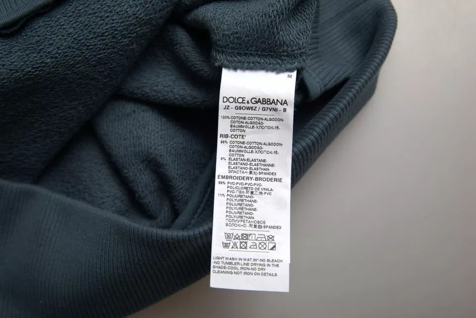 Cotton Logo Patch Crew Neck Men Pullover Men's Sweater - Dolce & Gabbana - Modalova