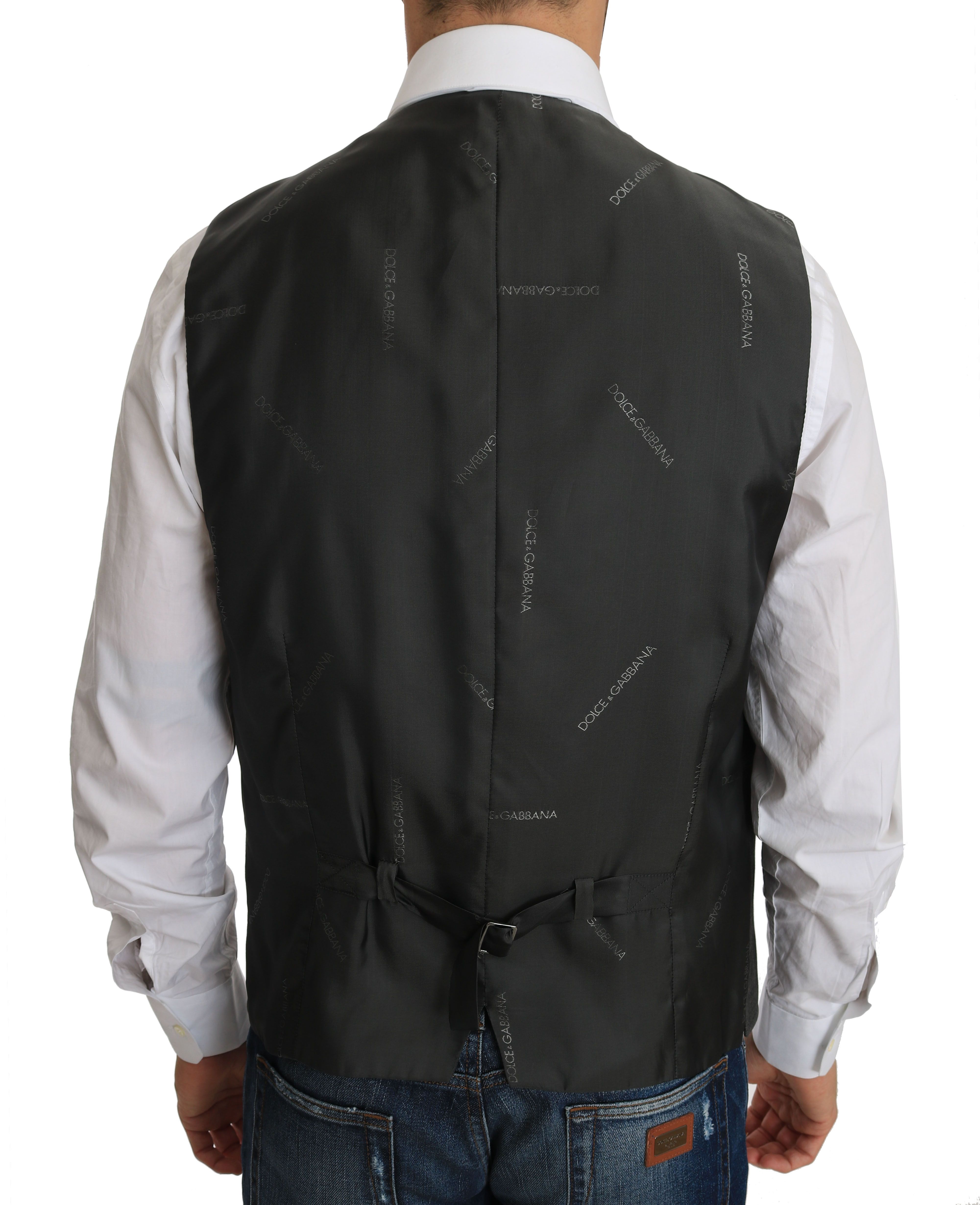 Wool STAFF Checkered Stretch Men's Vest - Dolce & Gabbana - Modalova