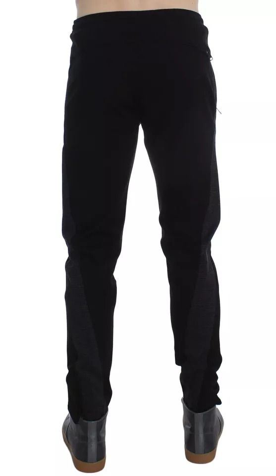 Black Gray Wool Casual Trousers Stripe Men's Pants - Dolce & Gabbana - Modalova