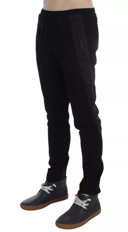 Black Gray Wool Casual Trousers Stripe Men's Pants - Dolce & Gabbana - Modalova