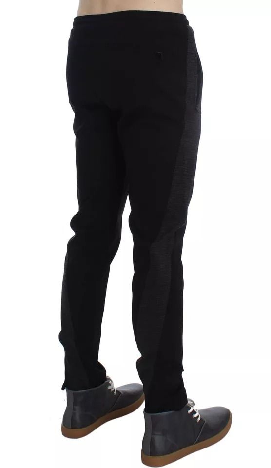 Black Gray Wool Casual Trousers Stripe Men's Pants - Dolce & Gabbana - Modalova