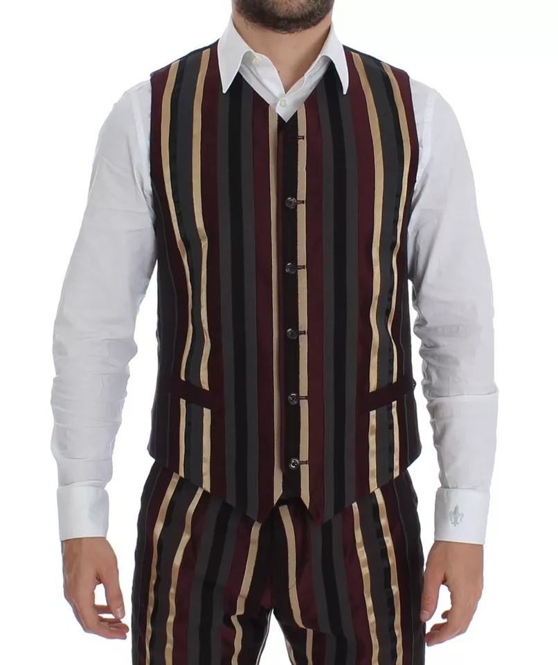 Striped Runway 3 Piece Slim Fit Vest Men's Suit - Dolce & Gabbana - Modalova