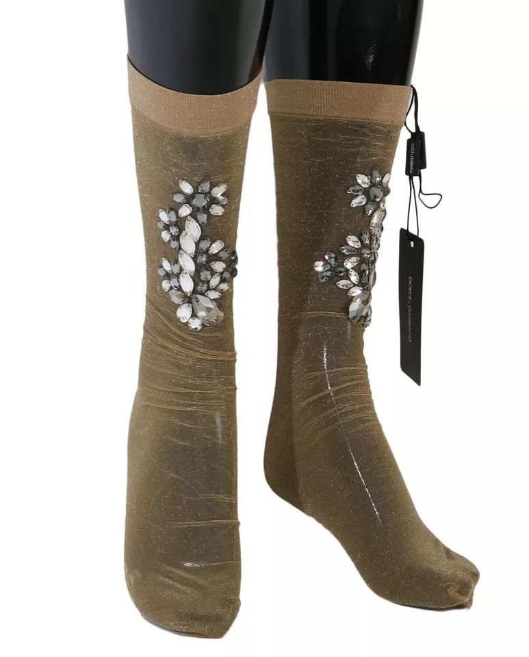 Stretch Floral Clear Crystal Stocking Women's Socks - Dolce & Gabbana - Modalova