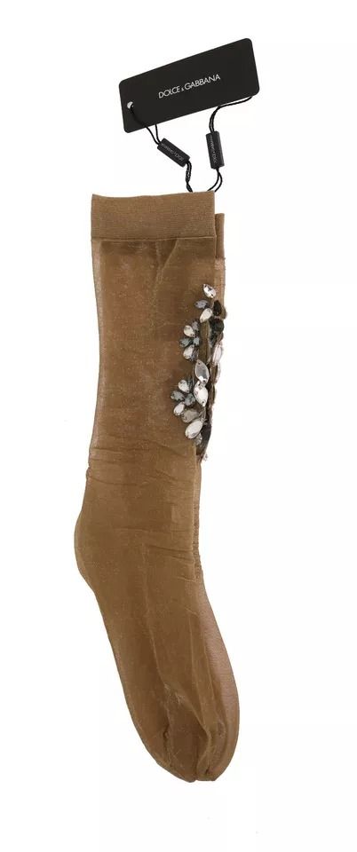 Stretch Floral Clear Crystal Stocking Women's Socks - Dolce & Gabbana - Modalova