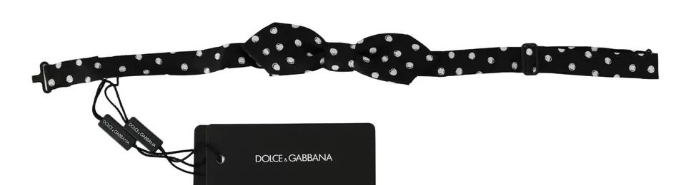 Black Polka Dots Adjustable Neck Bow Men's Tie - Dolce & Gabbana - Modalova