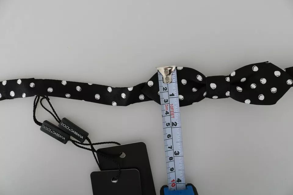 Black Polka Dots Adjustable Neck Bow Men's Tie - Dolce & Gabbana - Modalova