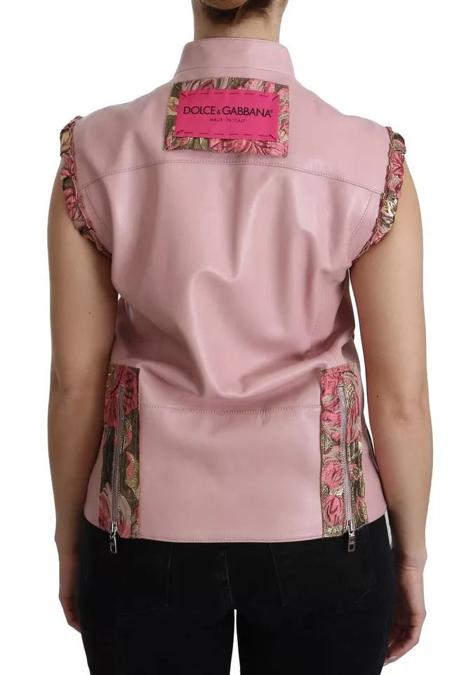 Leather Sleeveless Vest Jacket Women's Blouse (Pre-Owned) - Dolce & Gabbana - Modalova
