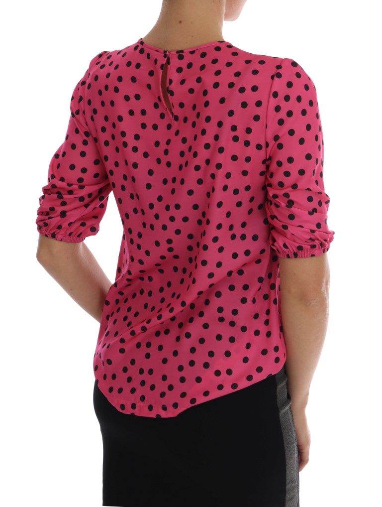 Polka Dotted Silk Women's Blouse - Dolce & Gabbana - Modalova