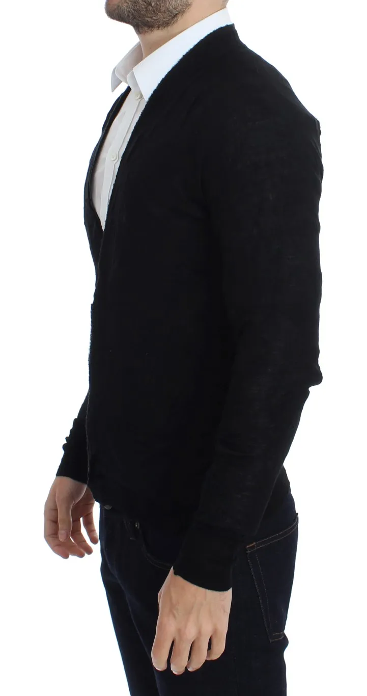 Fine Wool Button Men's Cardigan - Costume National - Modalova