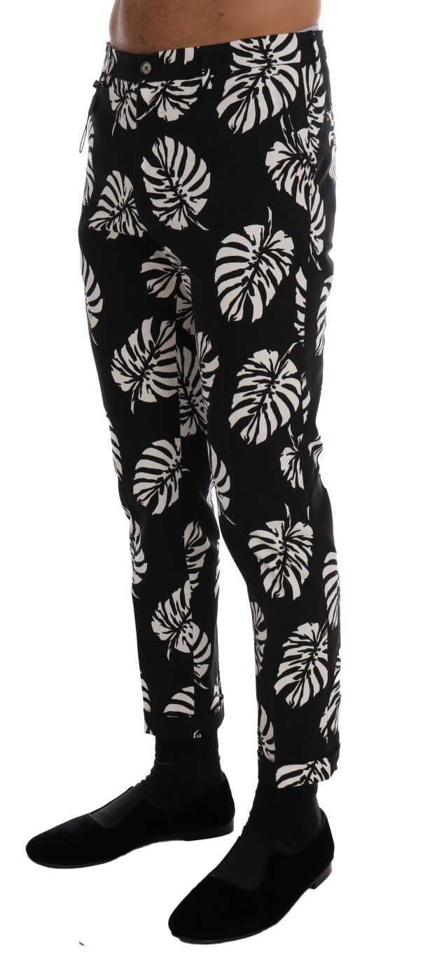 Leaf Cotton Stretch Slim Men's Pants - Dolce & Gabbana - Modalova