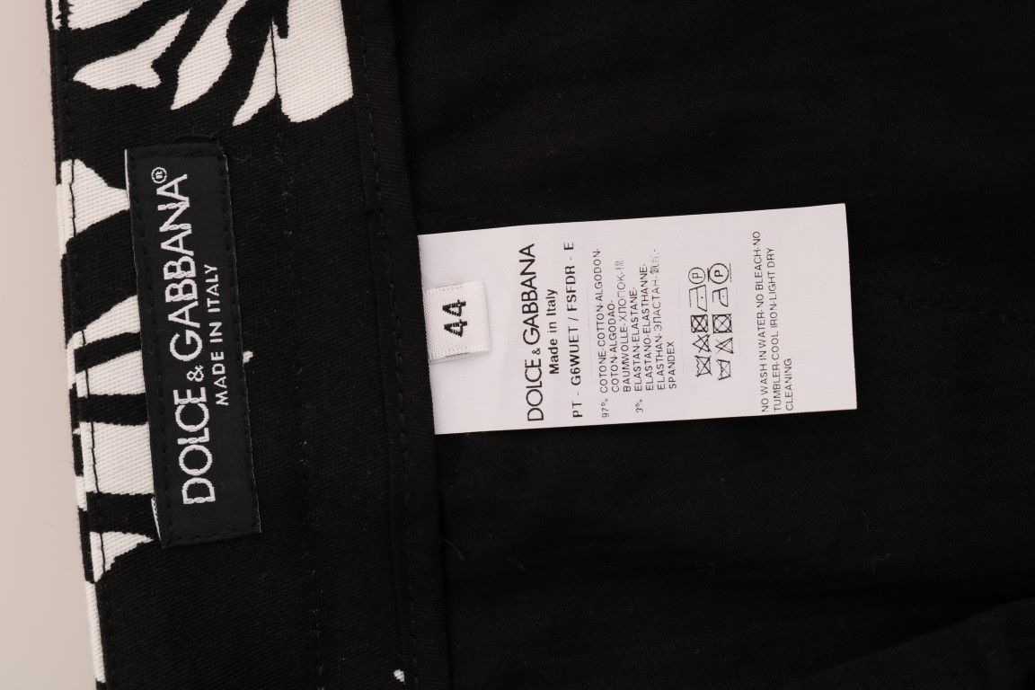 Leaf Cotton Stretch Slim Men's Pants - Dolce & Gabbana - Modalova