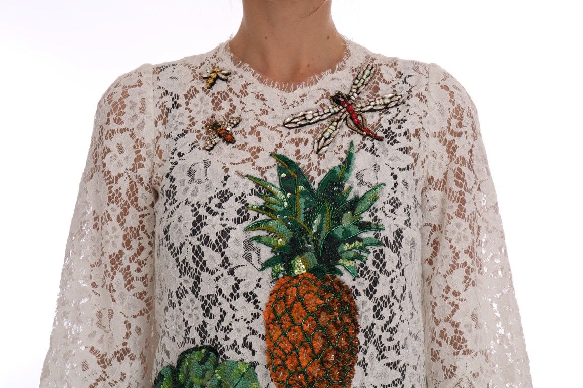 Crystal Embellished Lace Women's Blouse - Dolce & Gabbana - Modalova