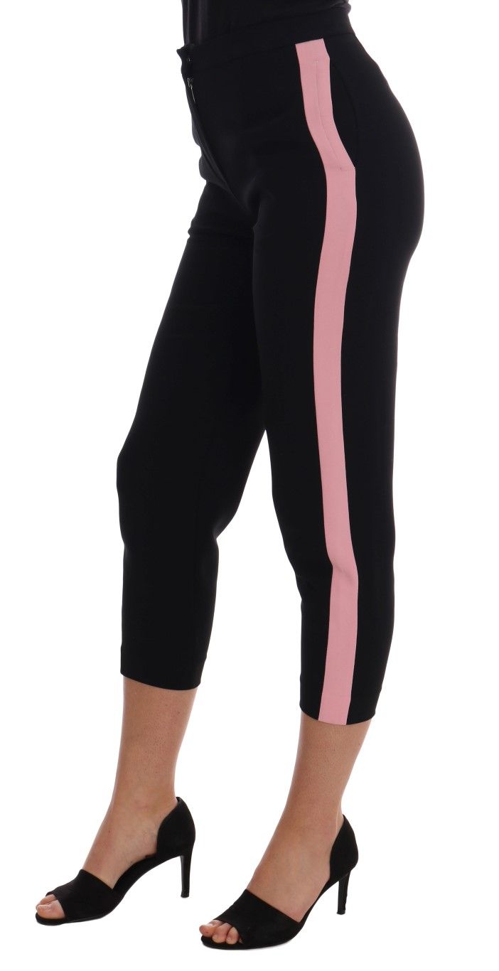 Stretch Pink Stripes Capri Women's Pants - Dolce & Gabbana - Modalova