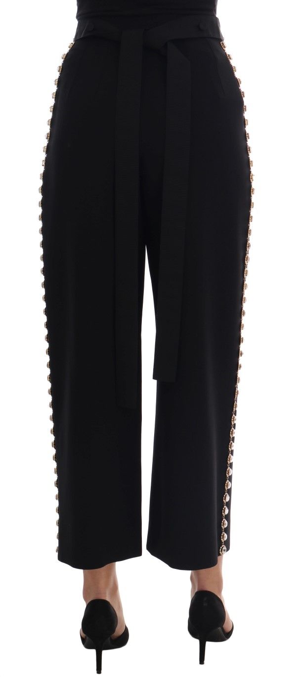 Wool Stretch Crystal Women's Pants - Dolce & Gabbana - Modalova